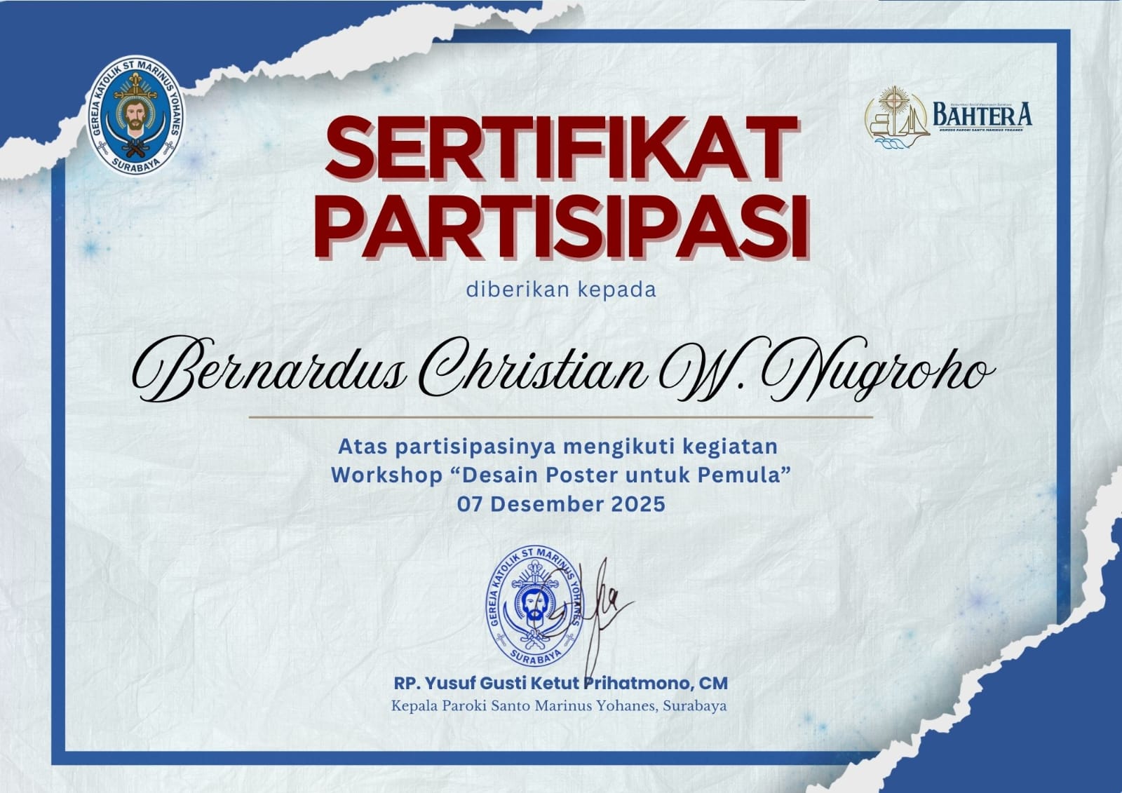 A Canva workshop for begginers, hosted by my parish. Most notable thing I learnt was color theory