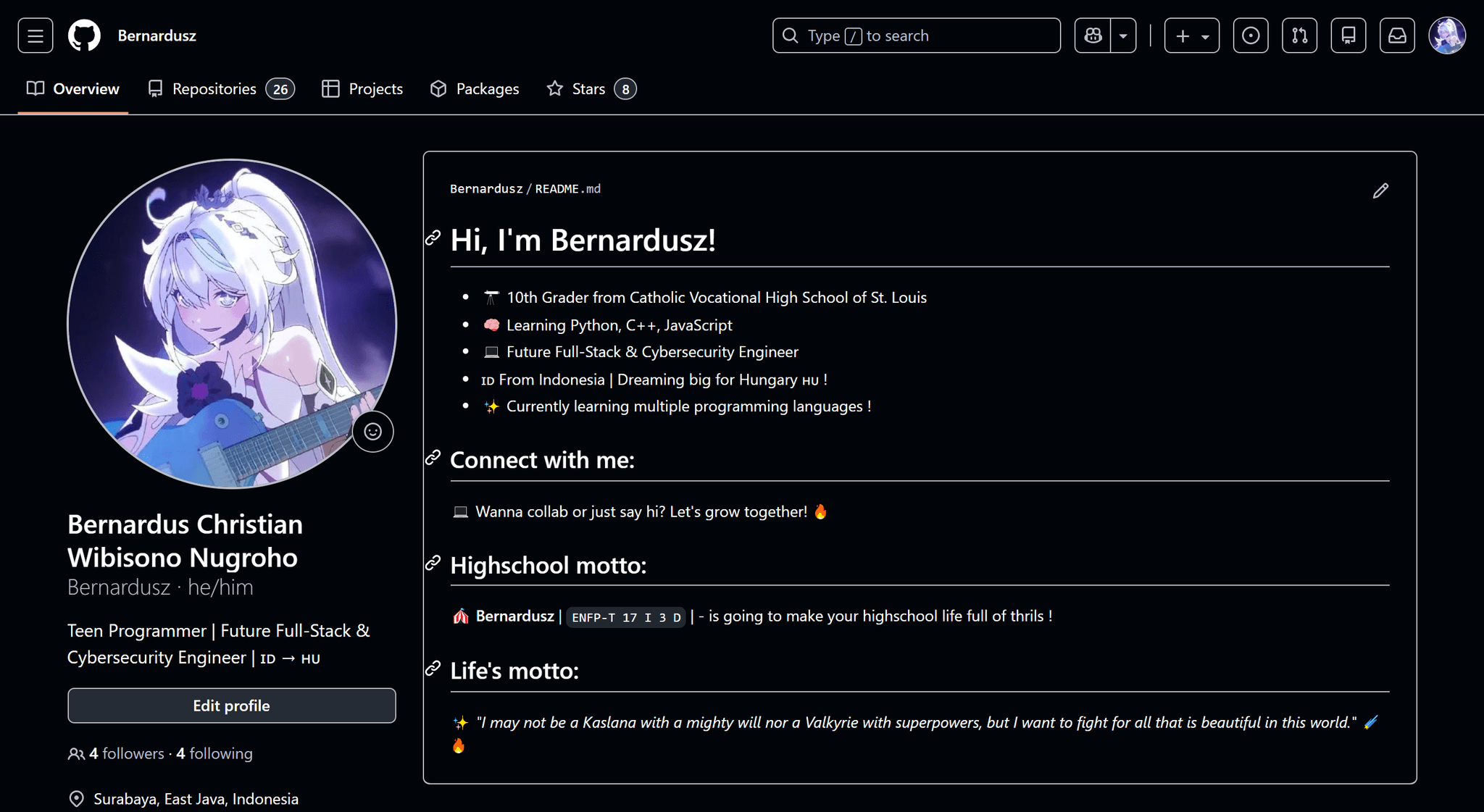 Screenshot of GitHub